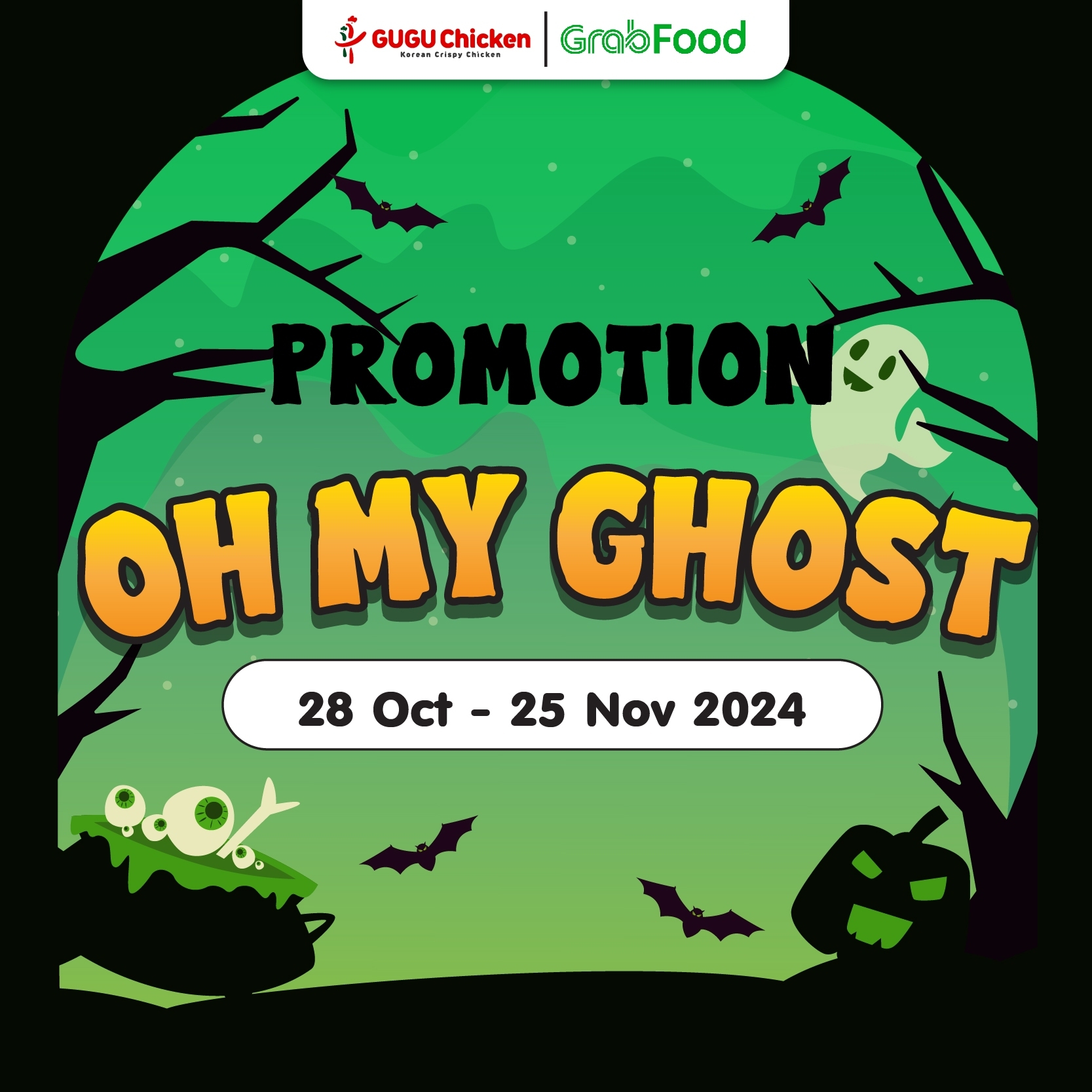 "Enjoy our popular set menu at an unbeatable price! Hurry and order OH MY GHOST on Grab Food!! 🛵💚